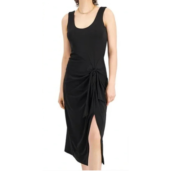 I.N.C. International Concepts Women's Tie Front Midi Dress Black Size Small 4-8 - Picture 1 of 12